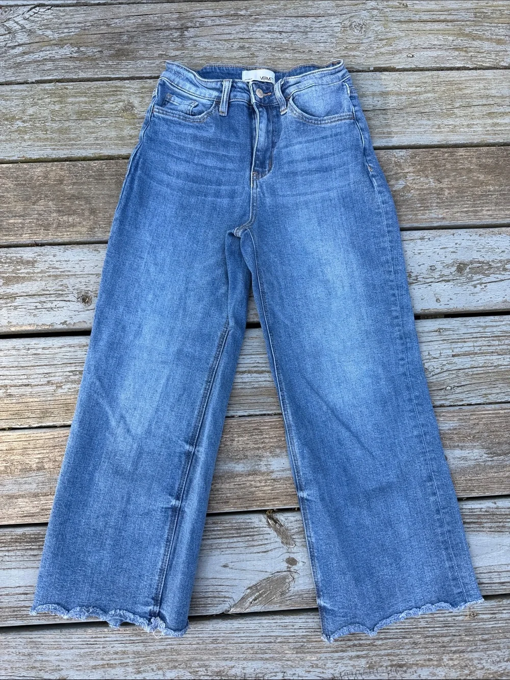 VERVET BY FLYING MONKEY Light Blue High-Rise Wide Leg Jeans - Picture 1 of 3